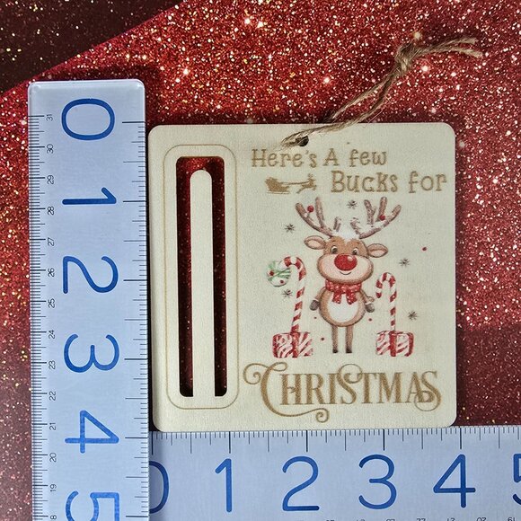 "A Few Bucks" Wooden Christmas Money Holders Set Of 3 (NWOT) - Picture 3 of 4